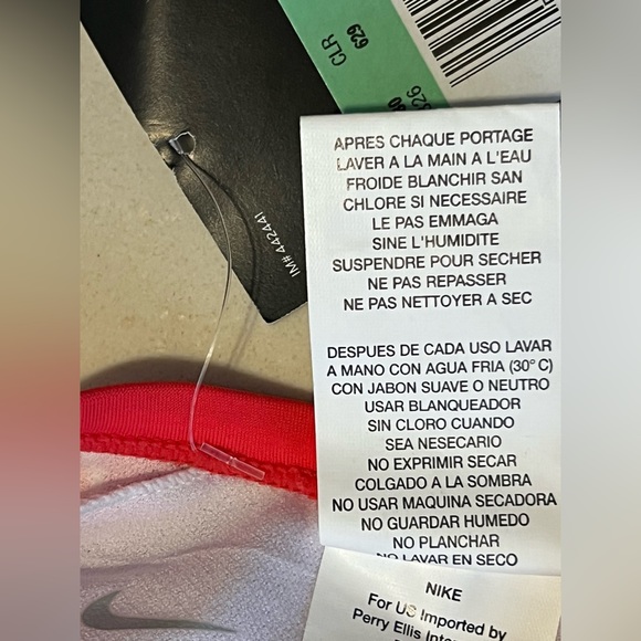 🆕Sz 8/Med RACERBACK NIKE Swimsuit Abstract Orange/White/Red—Removable Padding - Picture 10 of 16